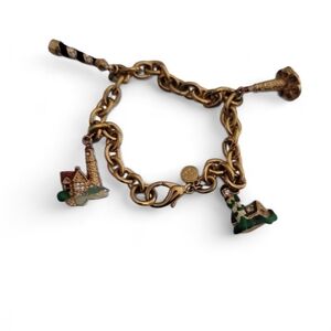 Charming Gold Bracelet with Enamel Charms